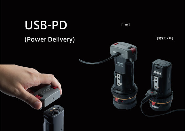 <span>RGBlueの特徴</span>新しい充電規格 USB-PD 対応
