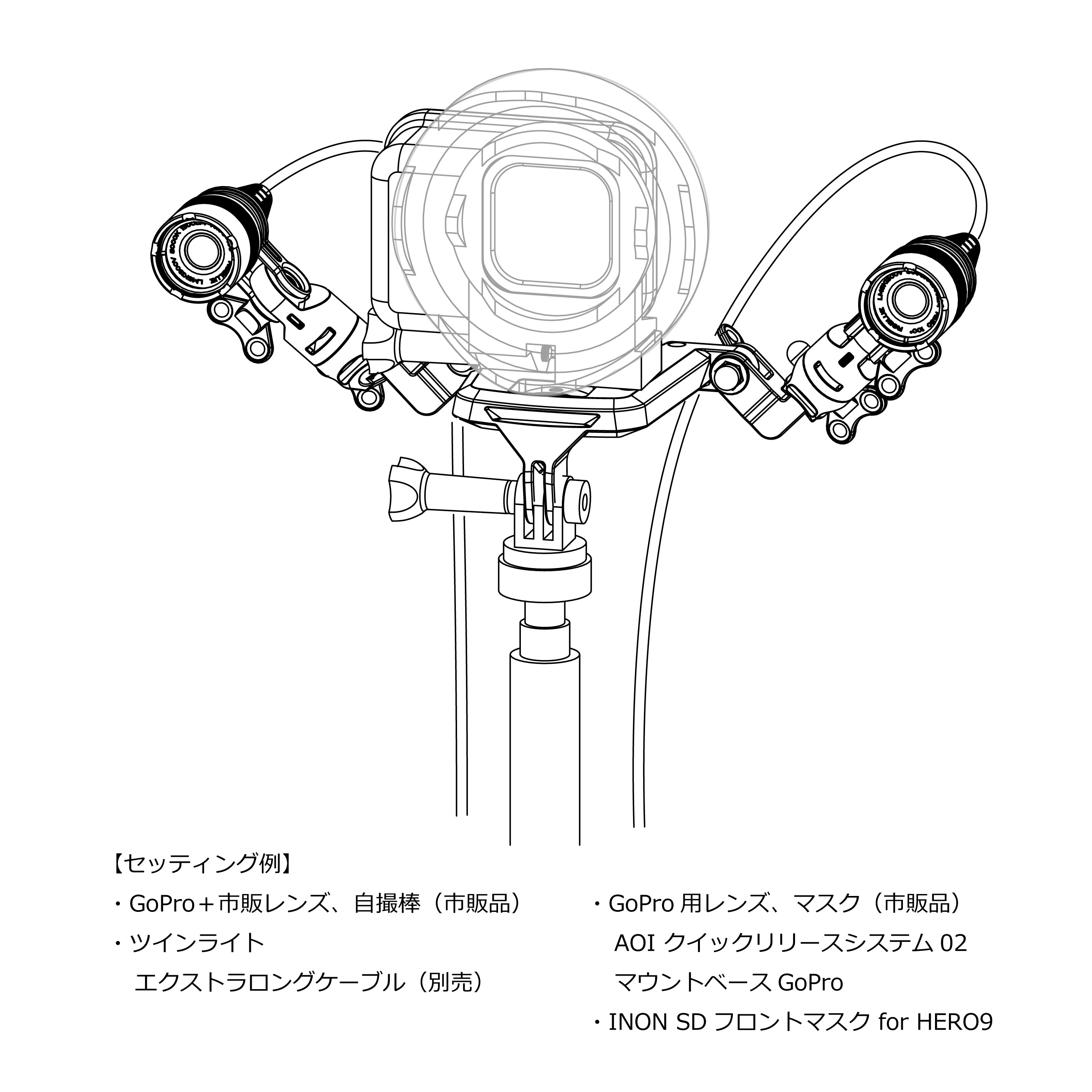 3DC GoPro Mount Base CLS Set｜ダイビング用水中ライトの通販ならRG Blue